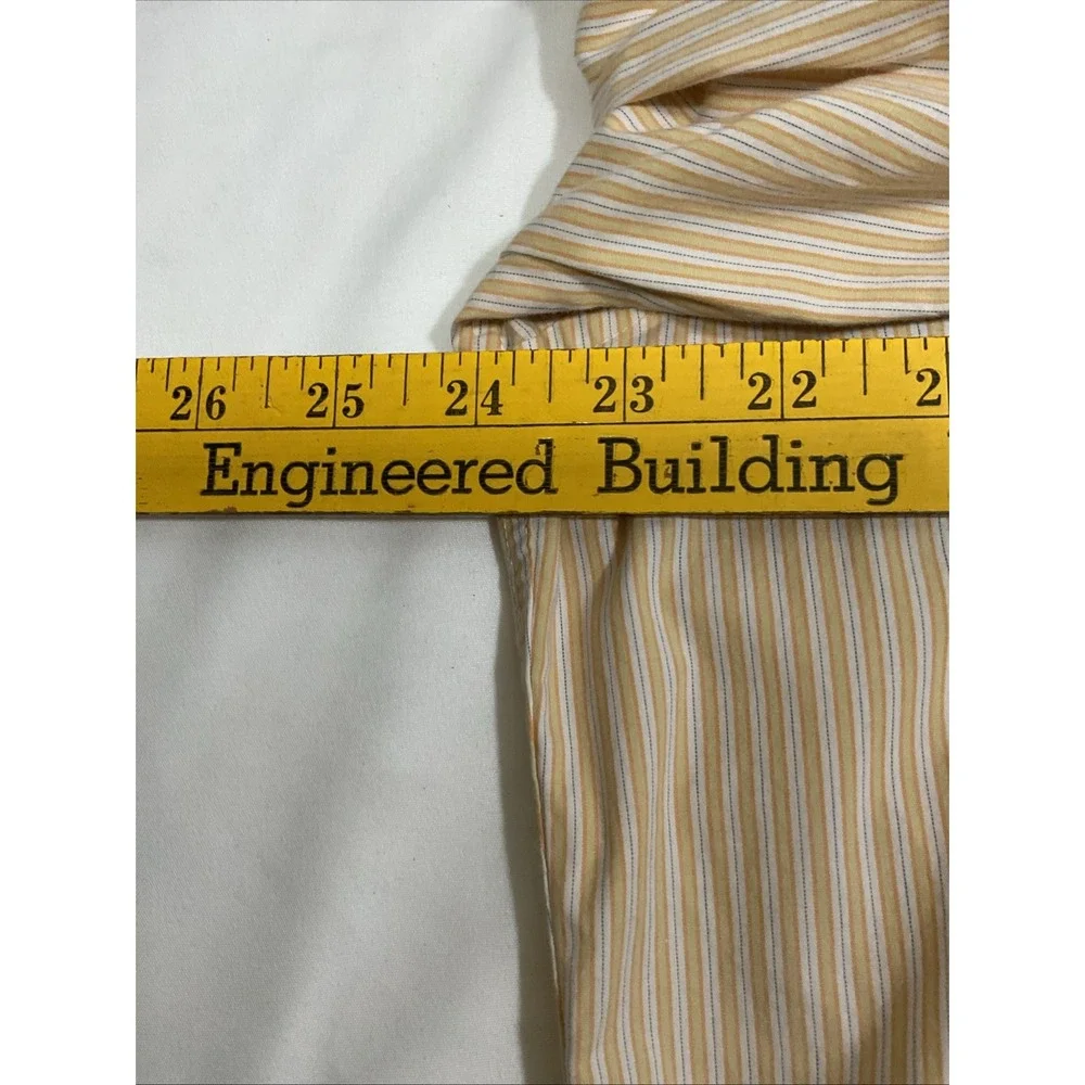Banana Republic Men Button up Long Sleeve Shirt Size XL‎  Yellow White Line G36